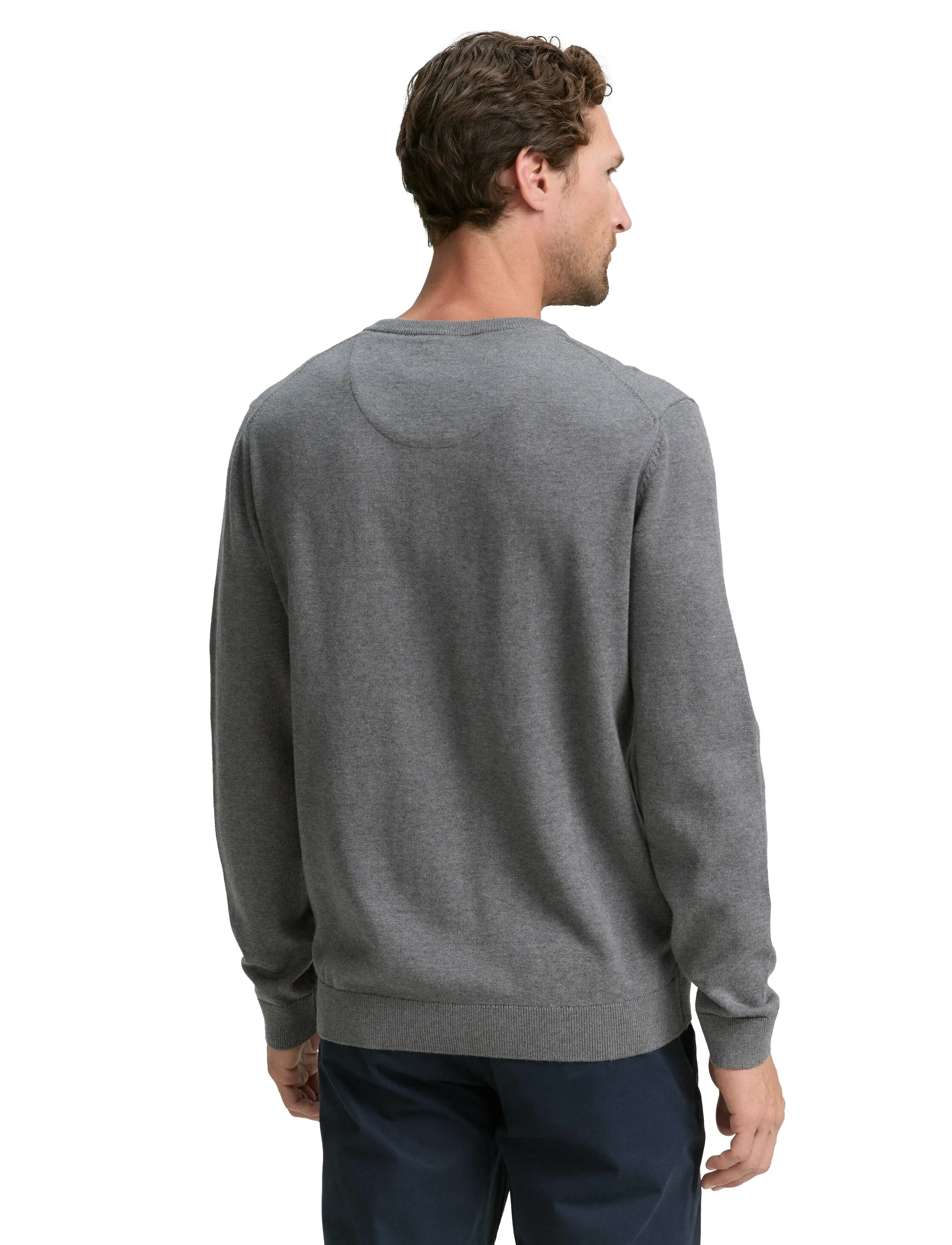 Tom Tailor - basic v-neck knit - v-ausschnitt - classic dark grey melange - 2