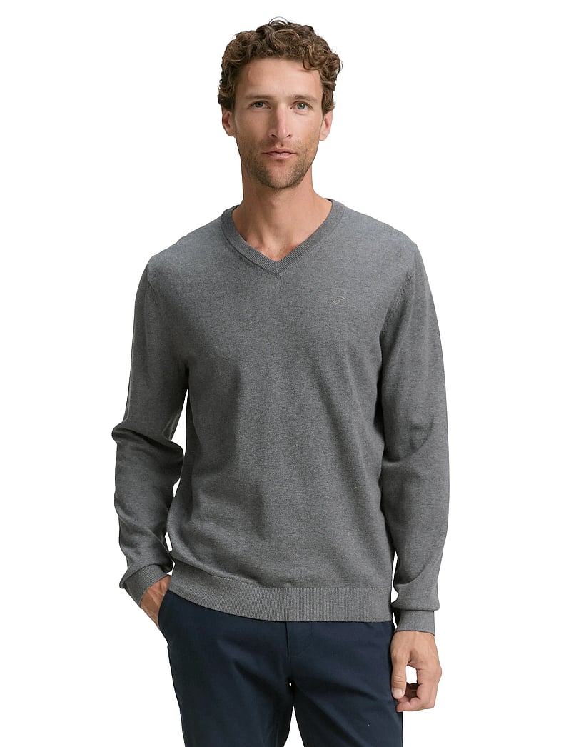 Tom Tailor - basic v-neck knit - v-ringat - classic dark grey melange - 3