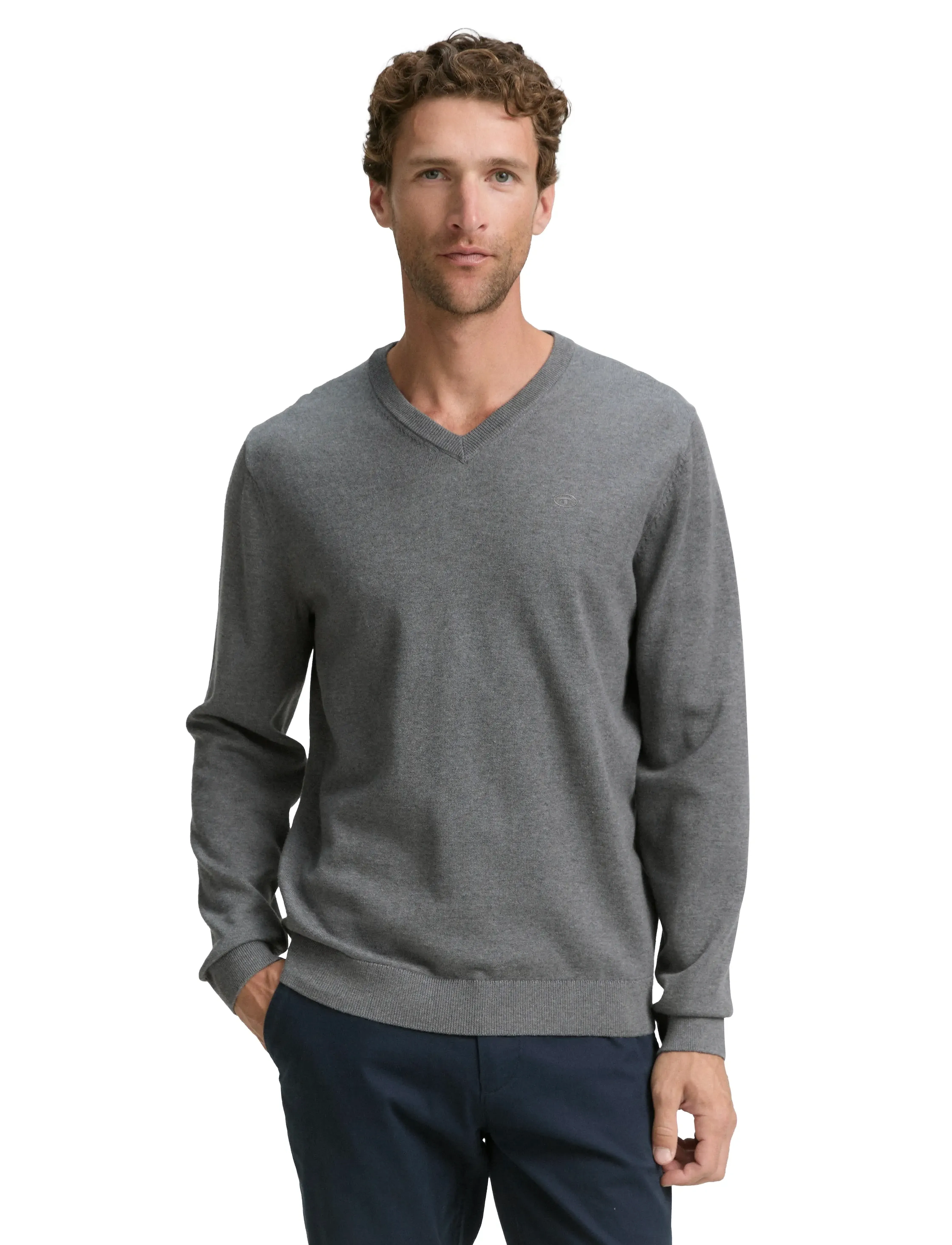 Tom Tailor - basic v-neck knit - die niedrigsten preise - classic dark grey melange - 3