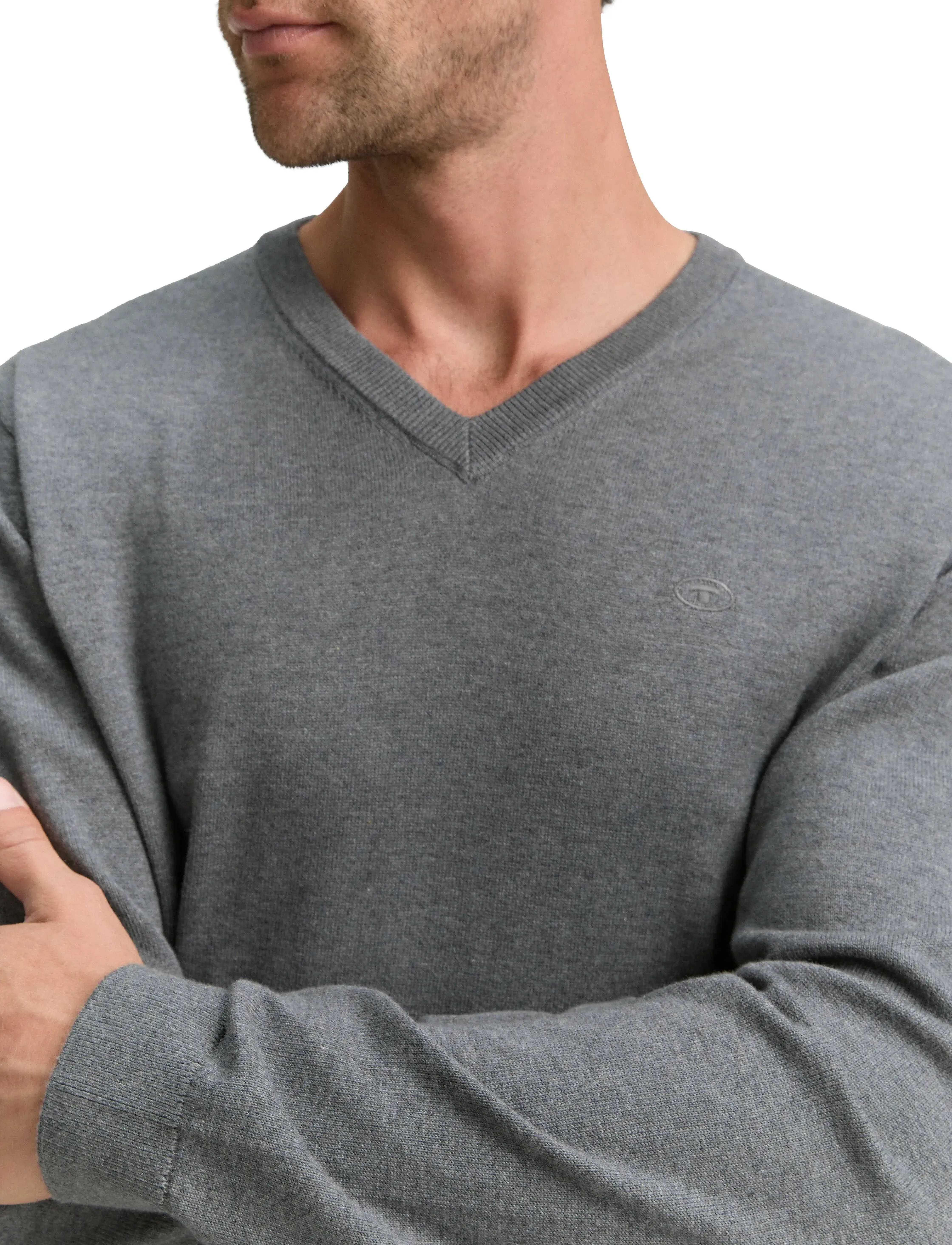 Tom Tailor - basic v-neck knit - v-ausschnitt - classic dark grey melange - 4