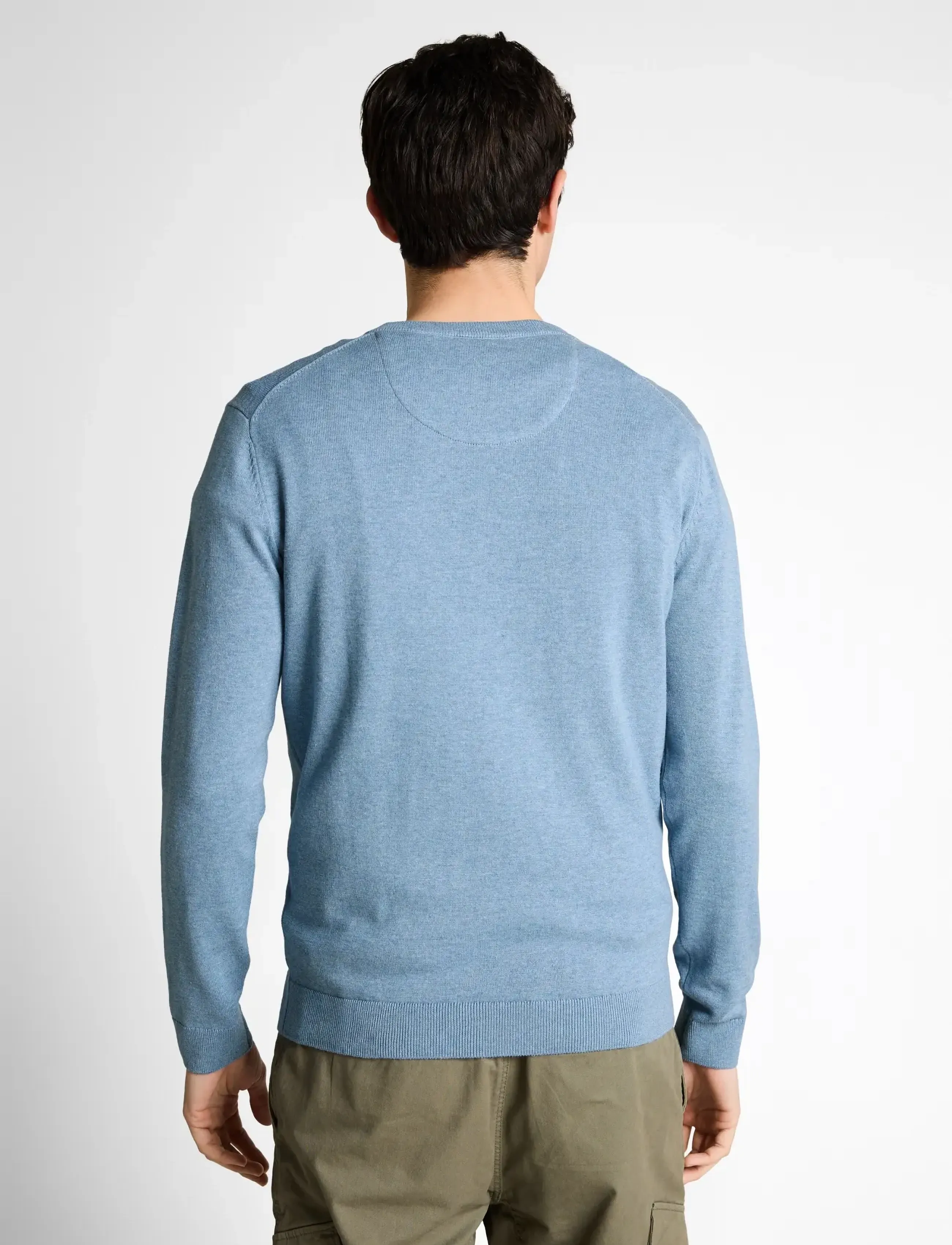Tom Tailor - basic v-neck knit - v-necks - mountain spring blue melange - 2