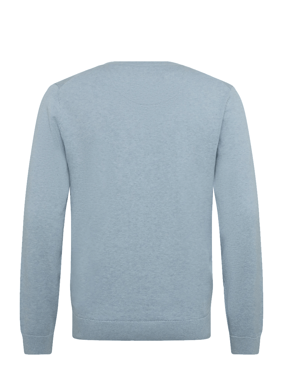 Tom Tailor - basic v-neck knit - v-ringat - light metal blue melange - 2