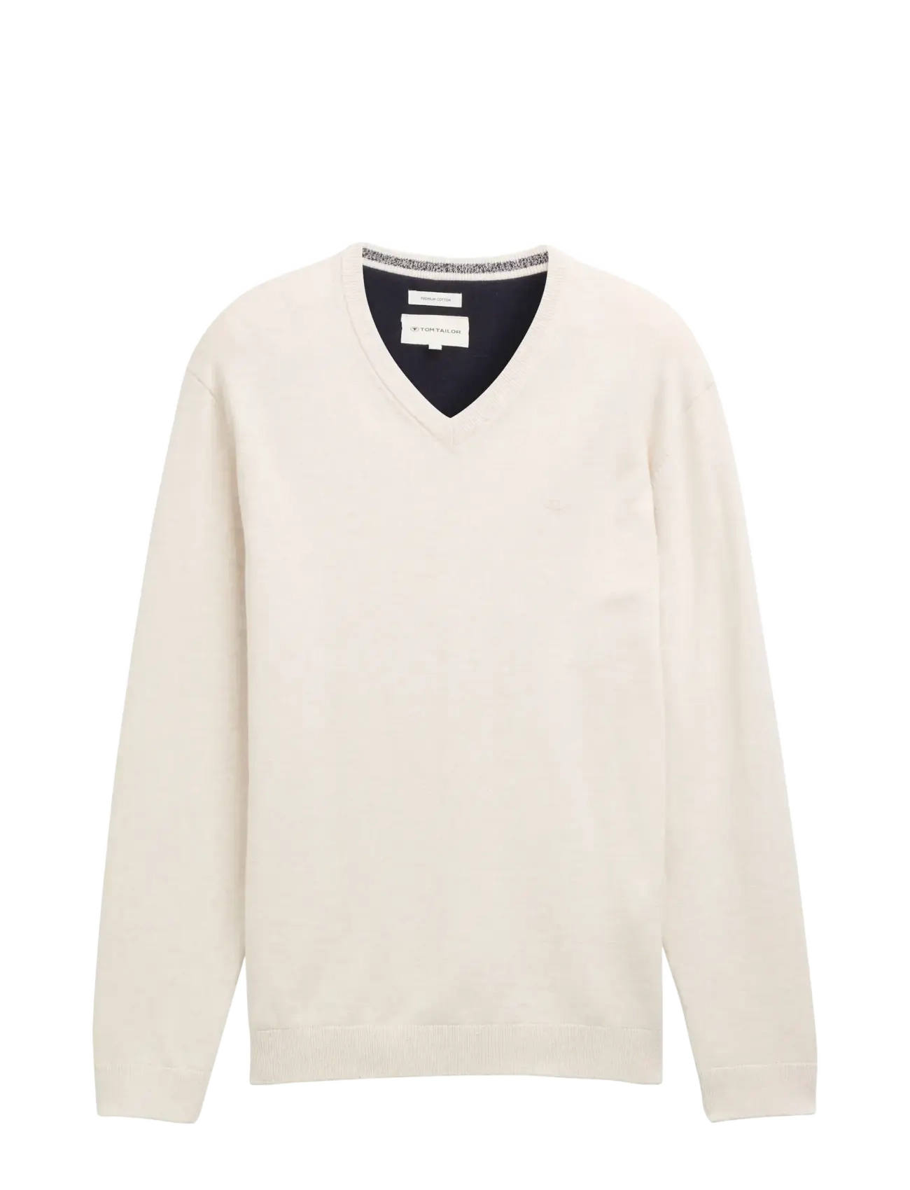 TOM TAILOR Basic V-Ausschnitt Knit Cream - XXL - Herren