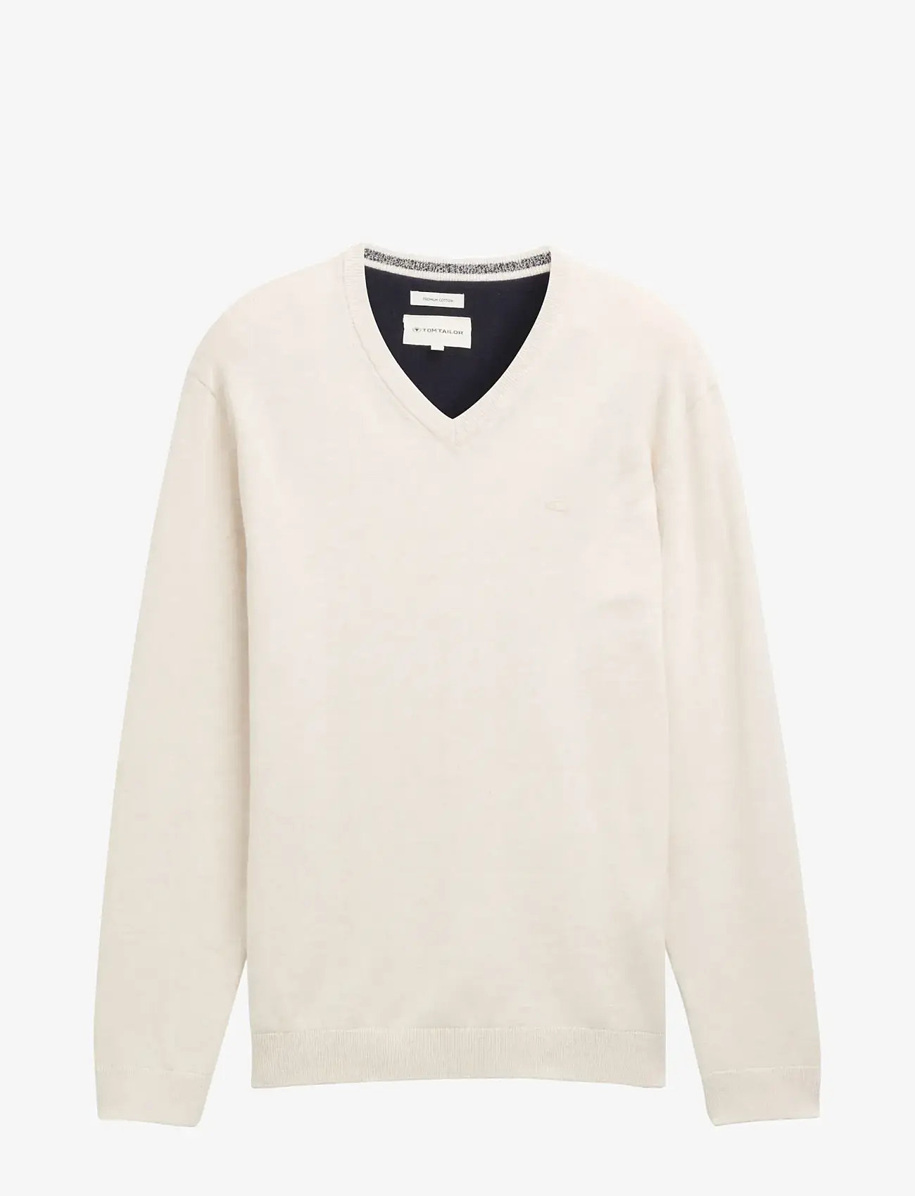 Tom Tailor - basic v-neck knit - v-kaelusega kudumid - soft buttercream melange - 1