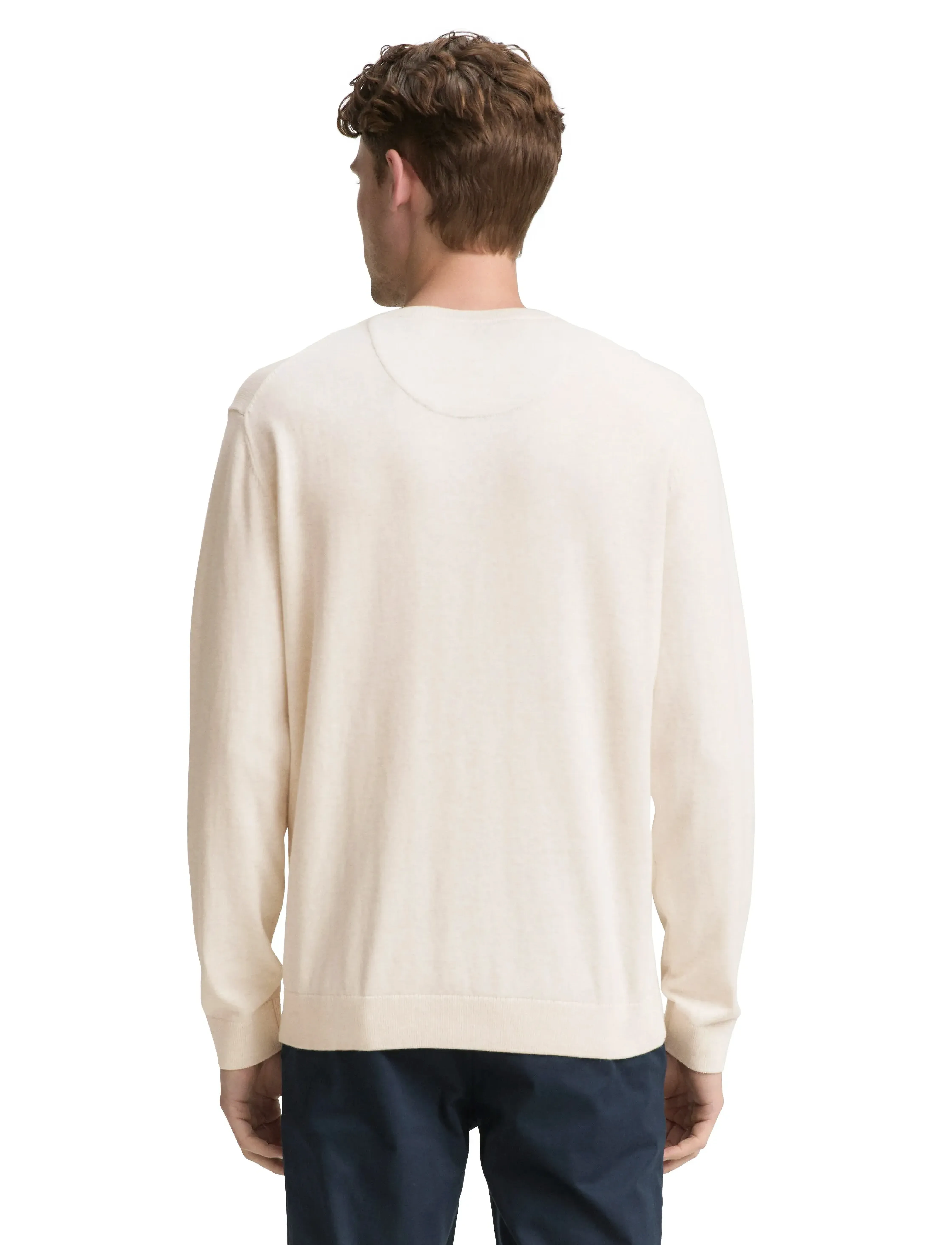 Tom Tailor - basic v-neck knit - alhaisimmat hinnat - soft buttercream melange - 2