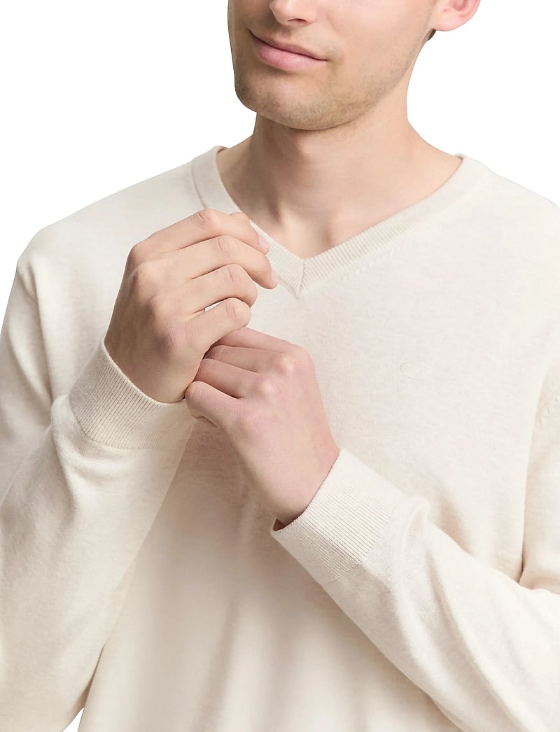 Tom Tailor - basic v-neck knit - v-kaelusega kudumid - soft buttercream melange - 4