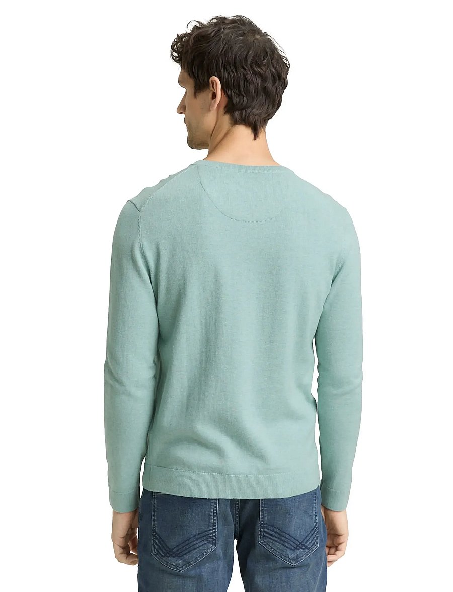 Tom Tailor - basic v-neck knit - v-kaelusega kudumid - soft greyish green melange - 2