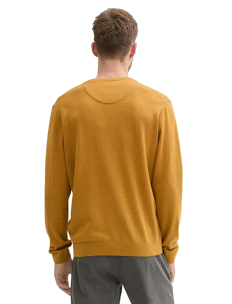 Tom Tailor - basic v-neck knit - v-hals - mustard melange - 3