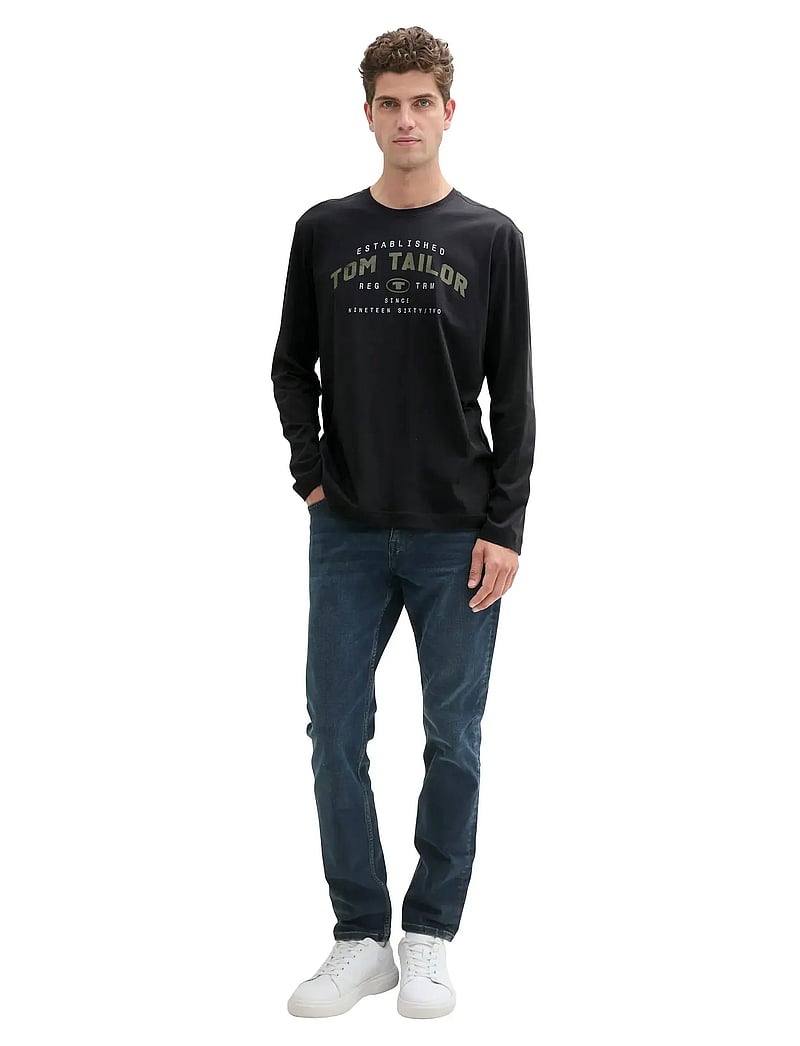 Tom Tailor - printed longsleeve - pikkade varrukatega t-särgid - almost black - 0