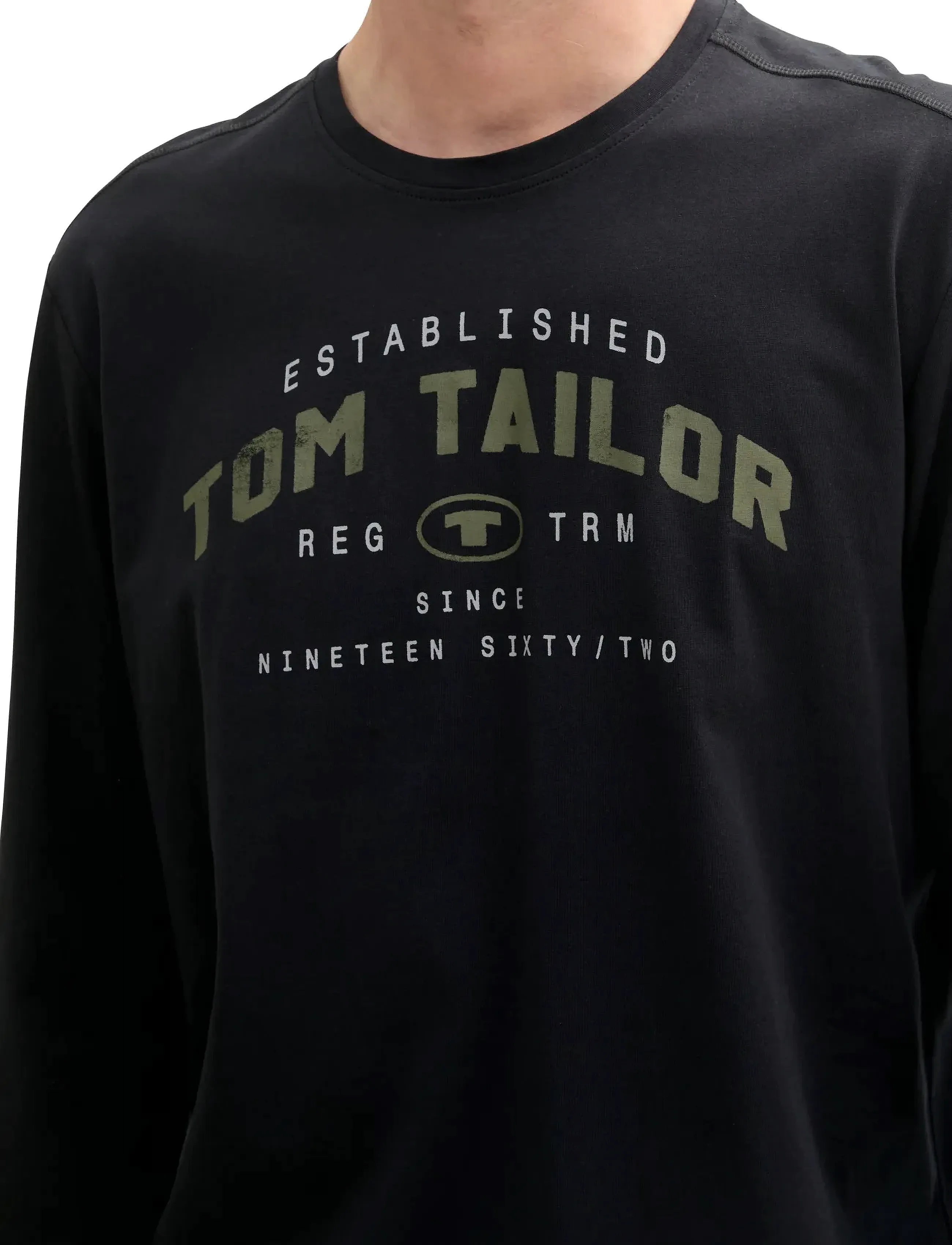 Tom Tailor - printed longsleeve - zemākās cenas - almost black - 4