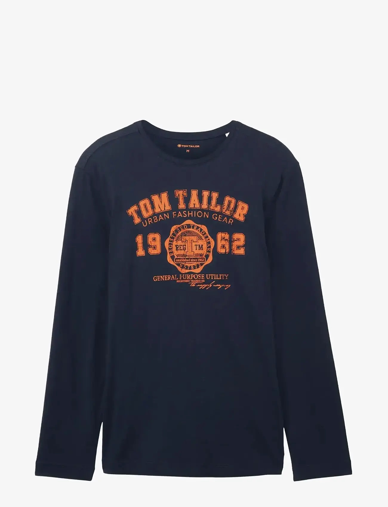 Tom Tailor - printed longsleeve - long-sleeved t-shirts - dark blue - 1