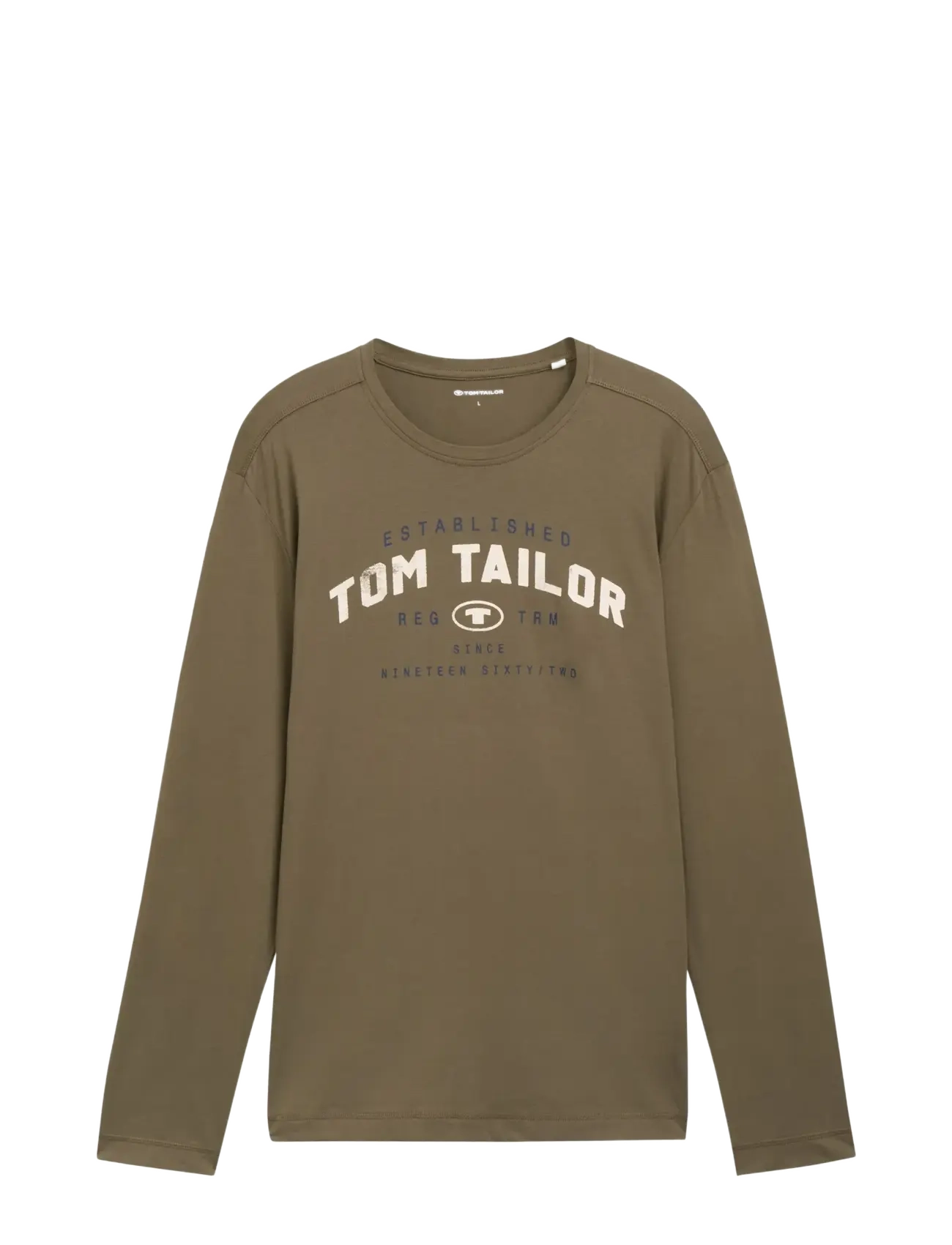 TOM TAILOR Printed Longsleeve Khaki - XL - Herren