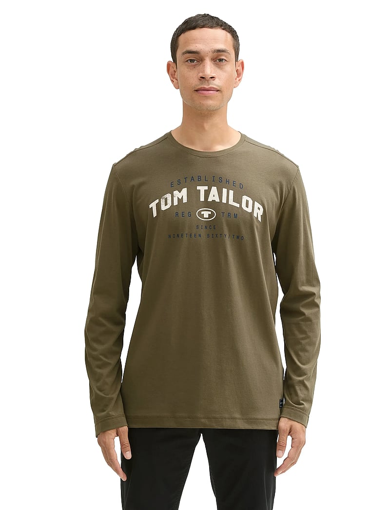Tom Tailor - printed longsleeve - långärmade t-shirts - jungle soil green - 4
