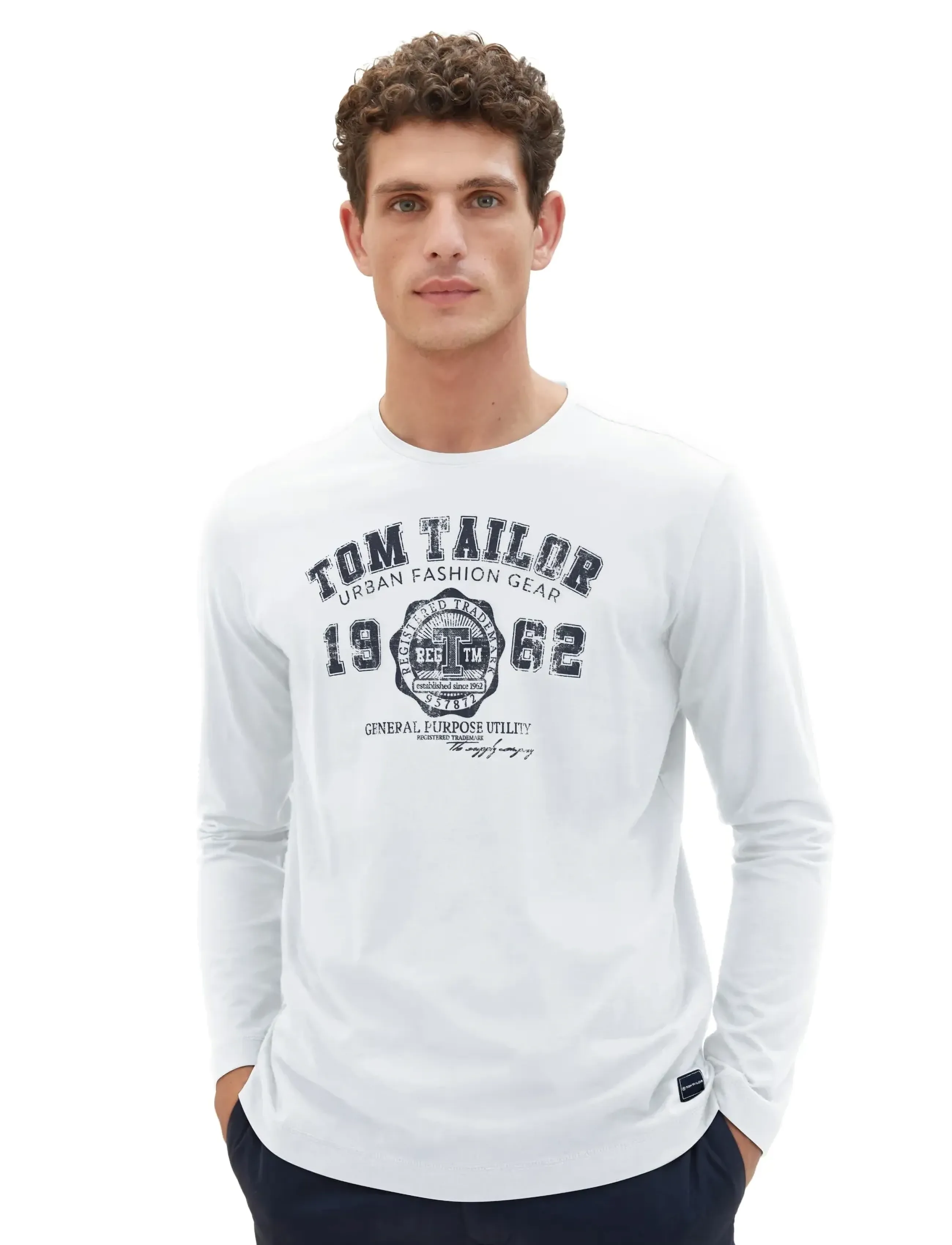 Tom Tailor printed longsleeve - T-shirts - WHITE 2 / white