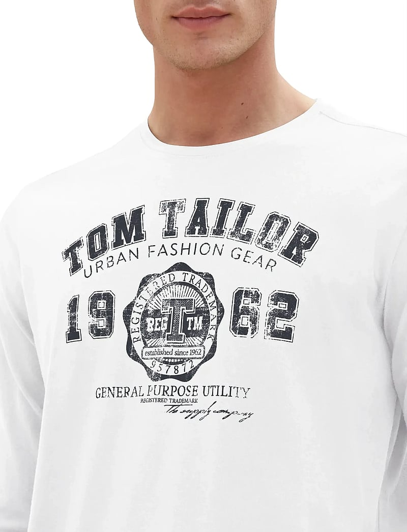 Tom Tailor - printed longsleeve - langærmede t-shirts - white 2 - 4