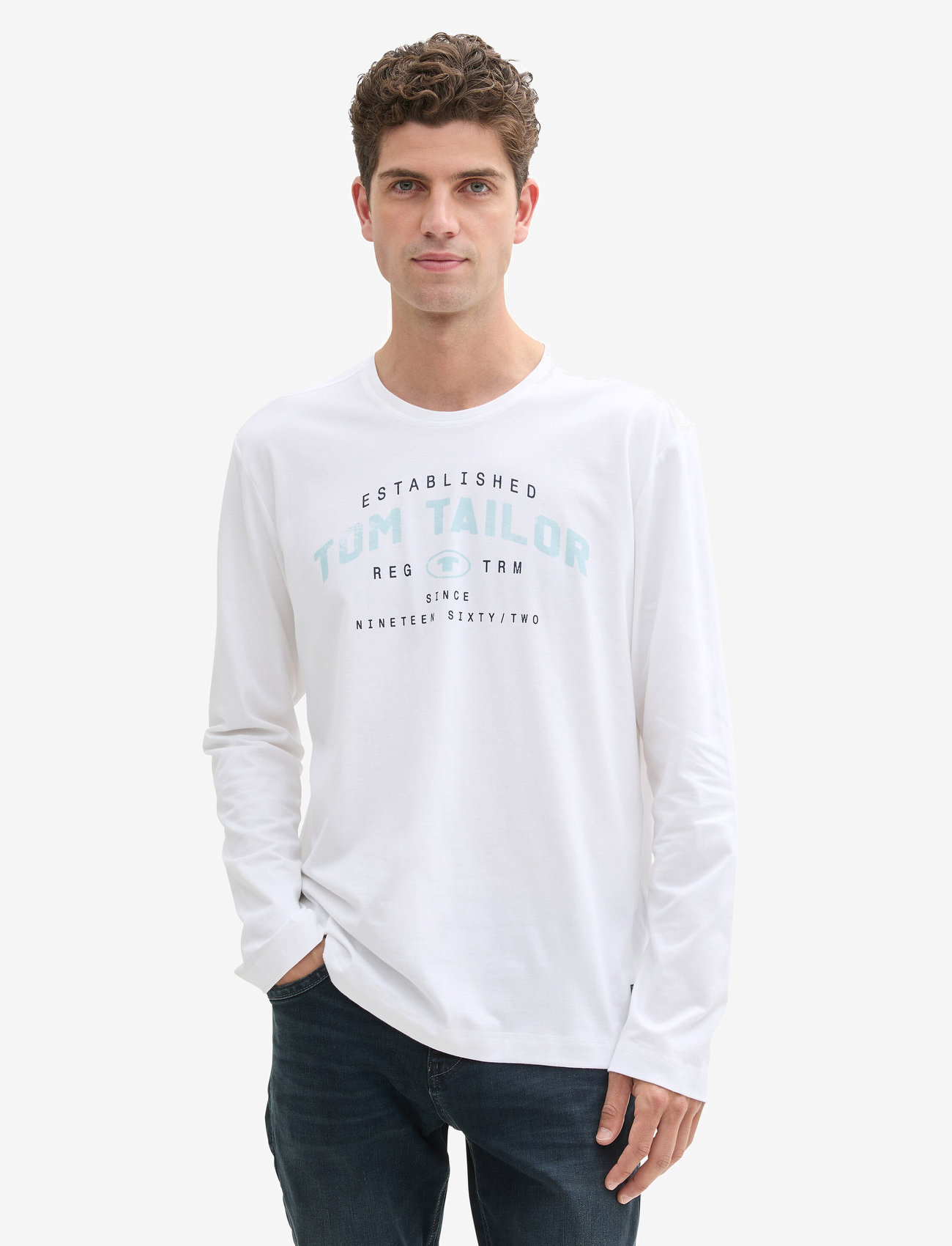 Tom Tailor - printed longsleeve - langærmede t-shirts - white - 4
