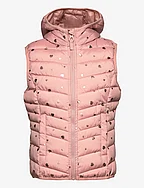 printed lightweight vest - LIGHT ROSE FOIL PRINT