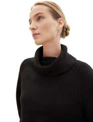 Tom Tailor - dress knitted structure mix - megztos suknelės - deep black - 3