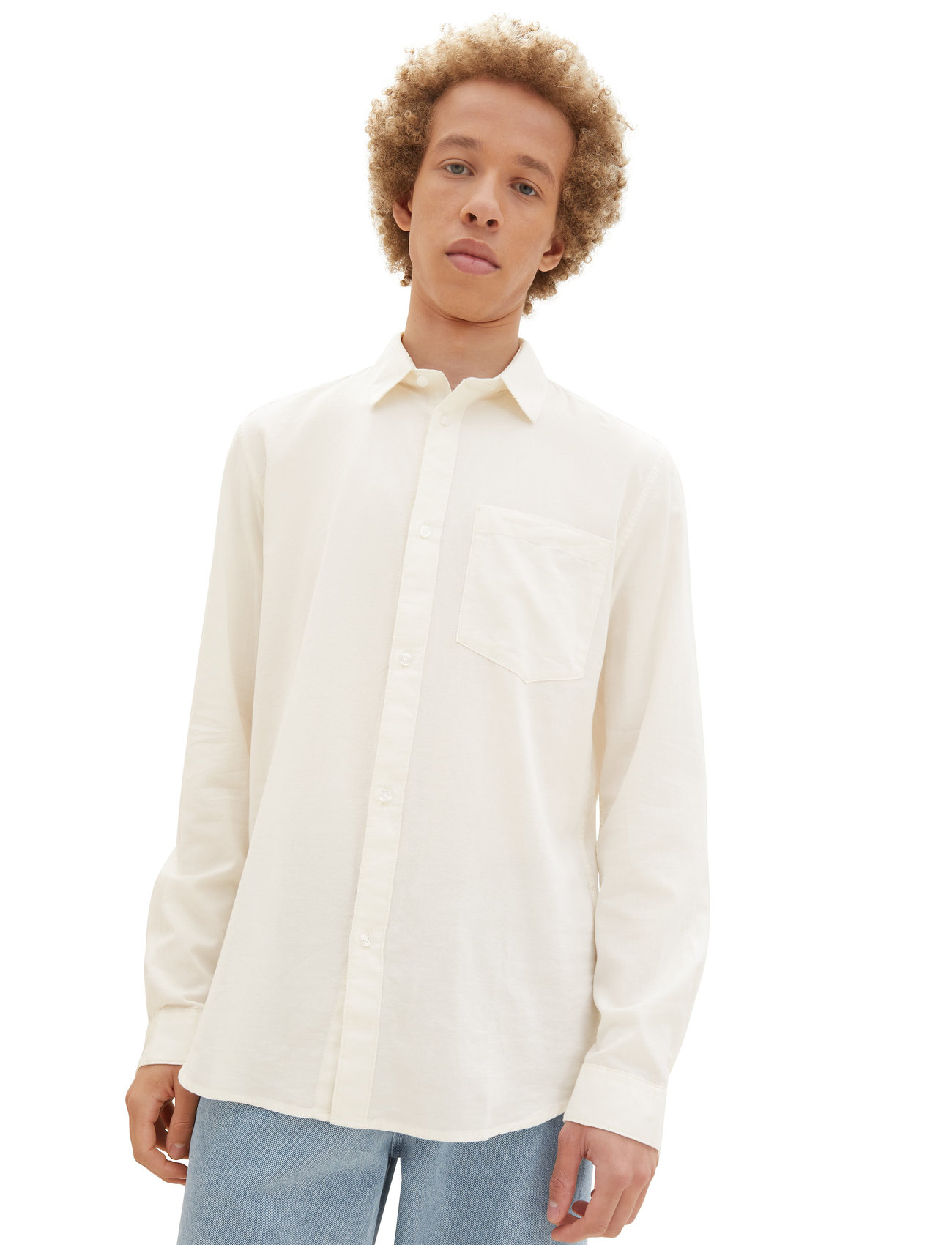 Tom Tailor - oxford shirt - oxford-kauluspaidat - wool white - 1