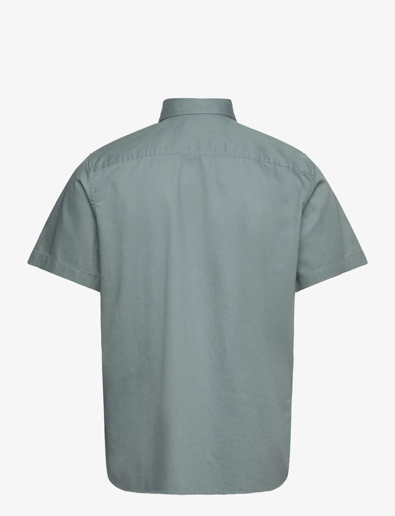 Tom Tailor - bedford shirt - kortärmade skjortor - grey mint - 1