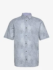 Tom Tailor - comfort printed shirt - kortärmade skjortor - blue multicolor leaf design - 0
