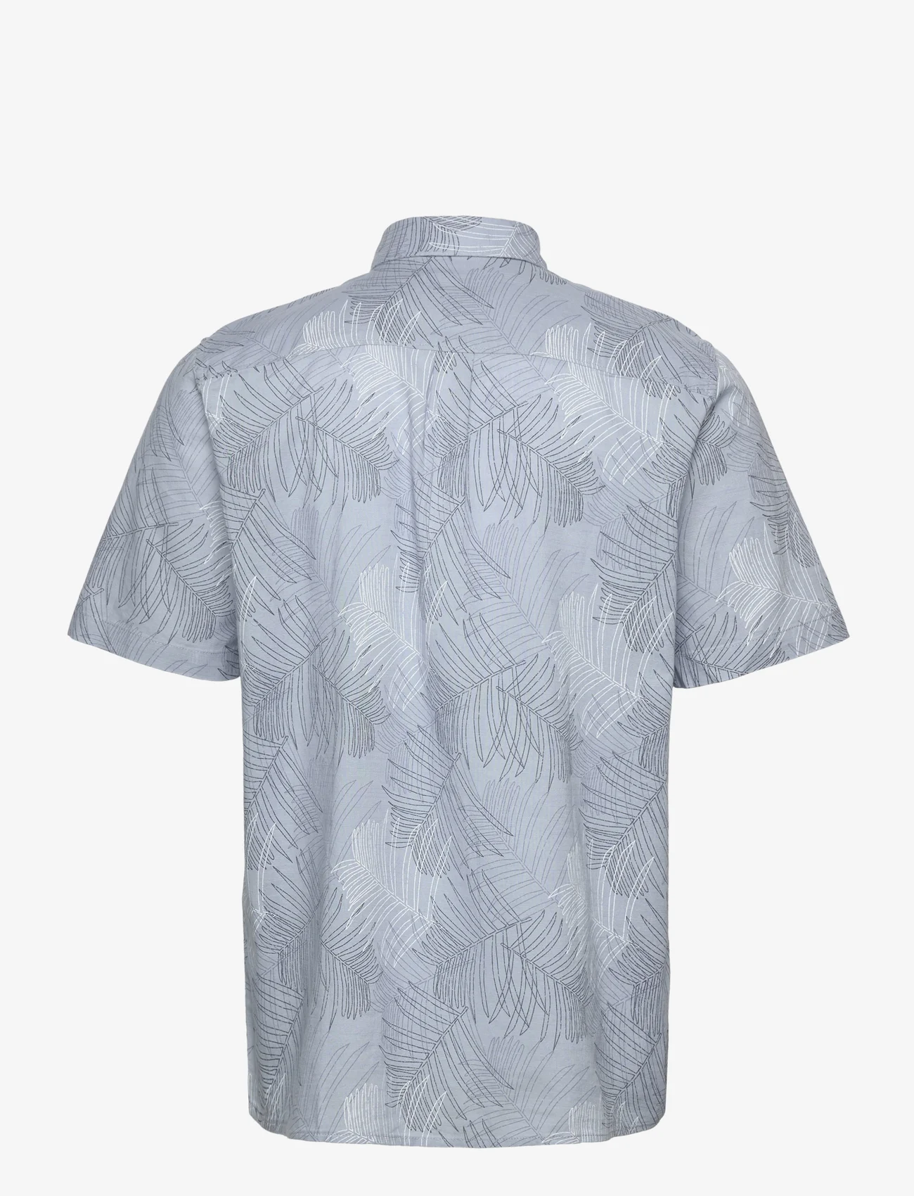Tom Tailor - comfort printed shirt - short-sleeved shirts - blue multicolor leaf design - 1