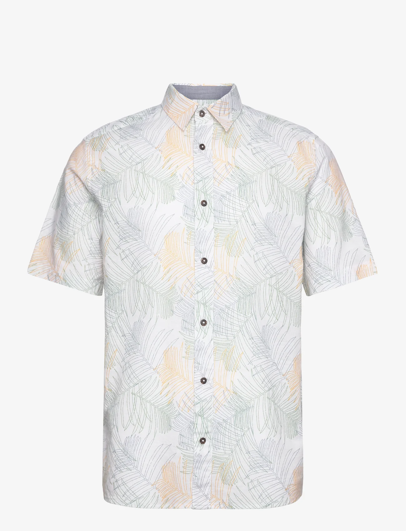 Tom Tailor - comfort printed shirt - laveste priser - white multicolor leaf design - 0