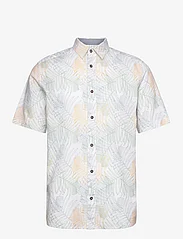 Tom Tailor - comfort printed shirt - short-sleeved shirts - white multicolor leaf design - 0