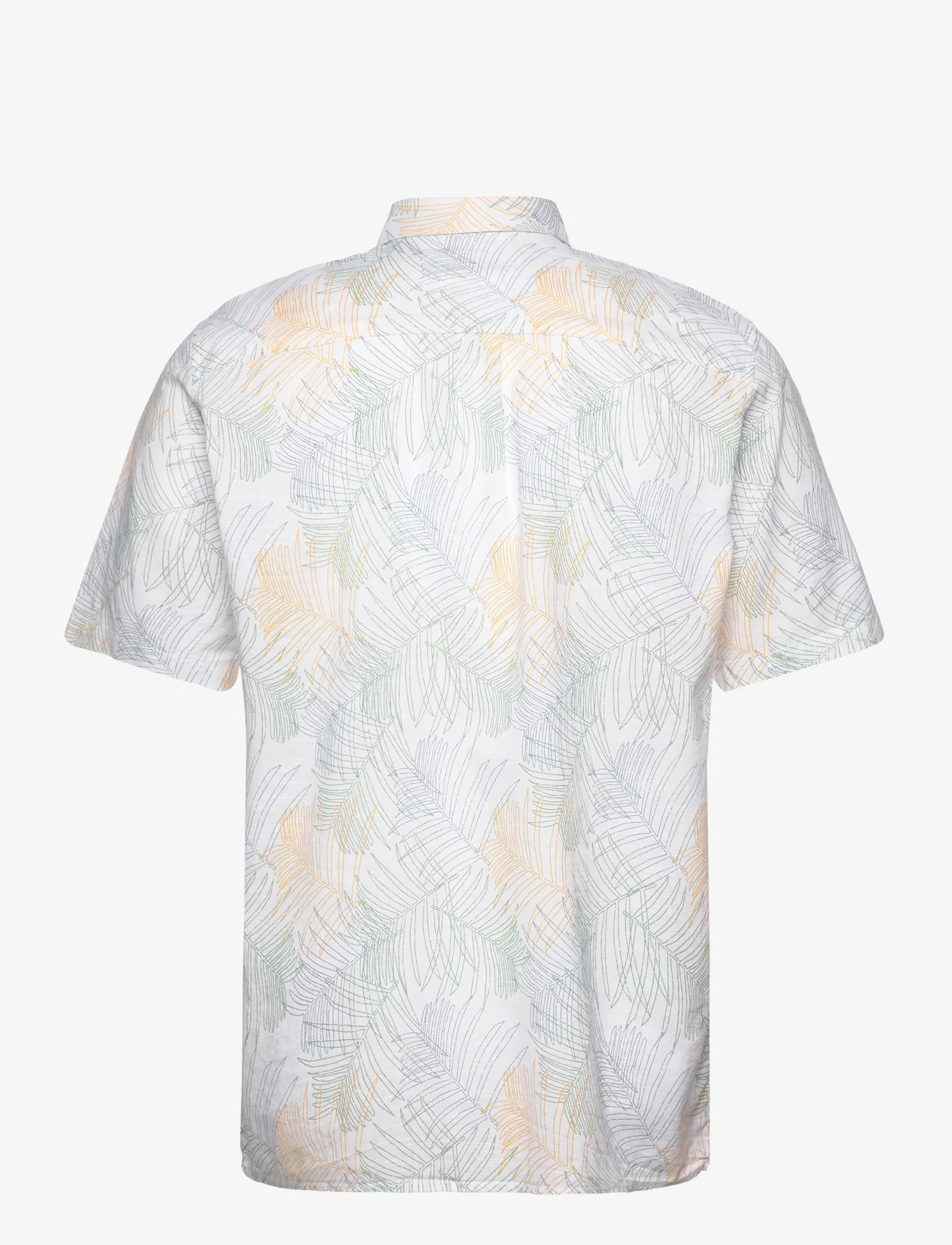 Tom Tailor - comfort printed shirt - kortärmade skjortor - white multicolor leaf design - 1