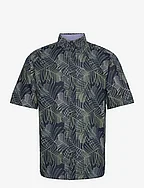 comfort printed shirt - NAVY MULTICOLOR LEAF DESIGN