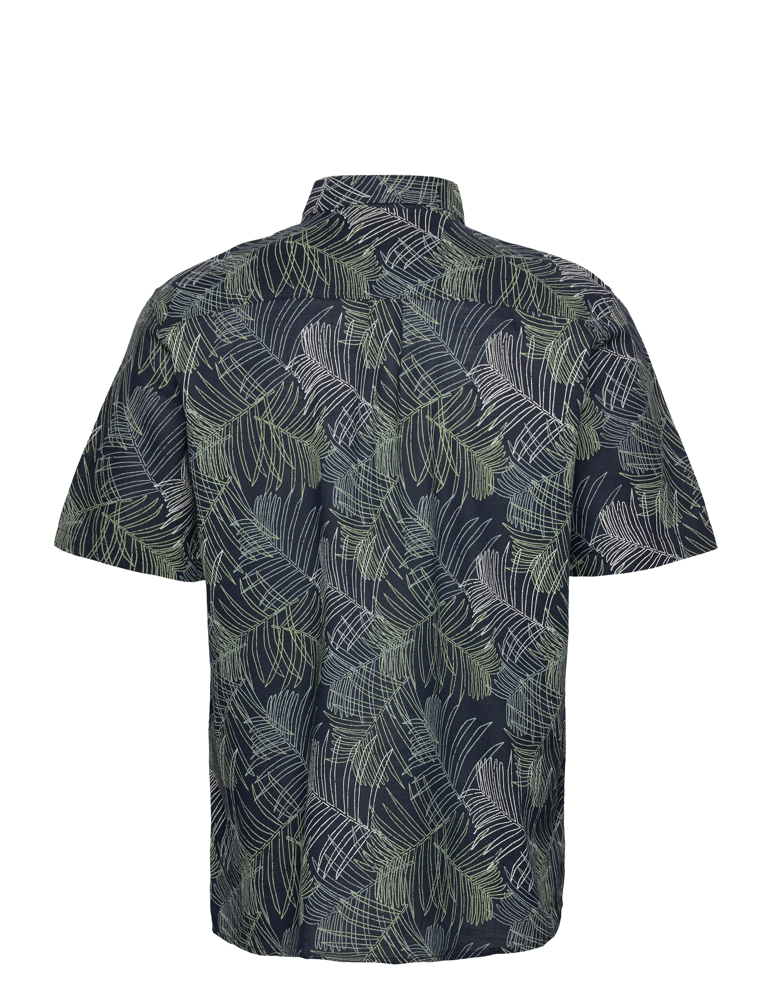 Tom Tailor - comfort printed shirt - navy multicolor leaf design - 2