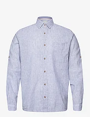 Tom Tailor - comfort cotton linen shirt - linen shirts - blue fine stripe - 0