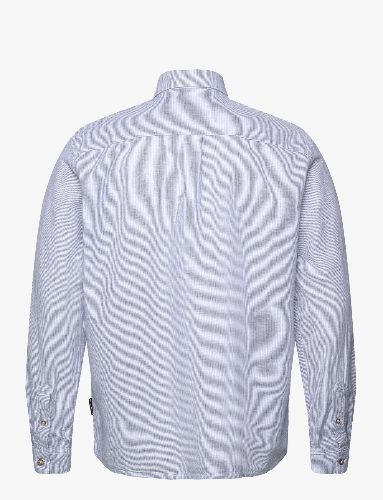 Tom Tailor - comfort cotton linen shirt - linen shirts - blue fine stripe - 1