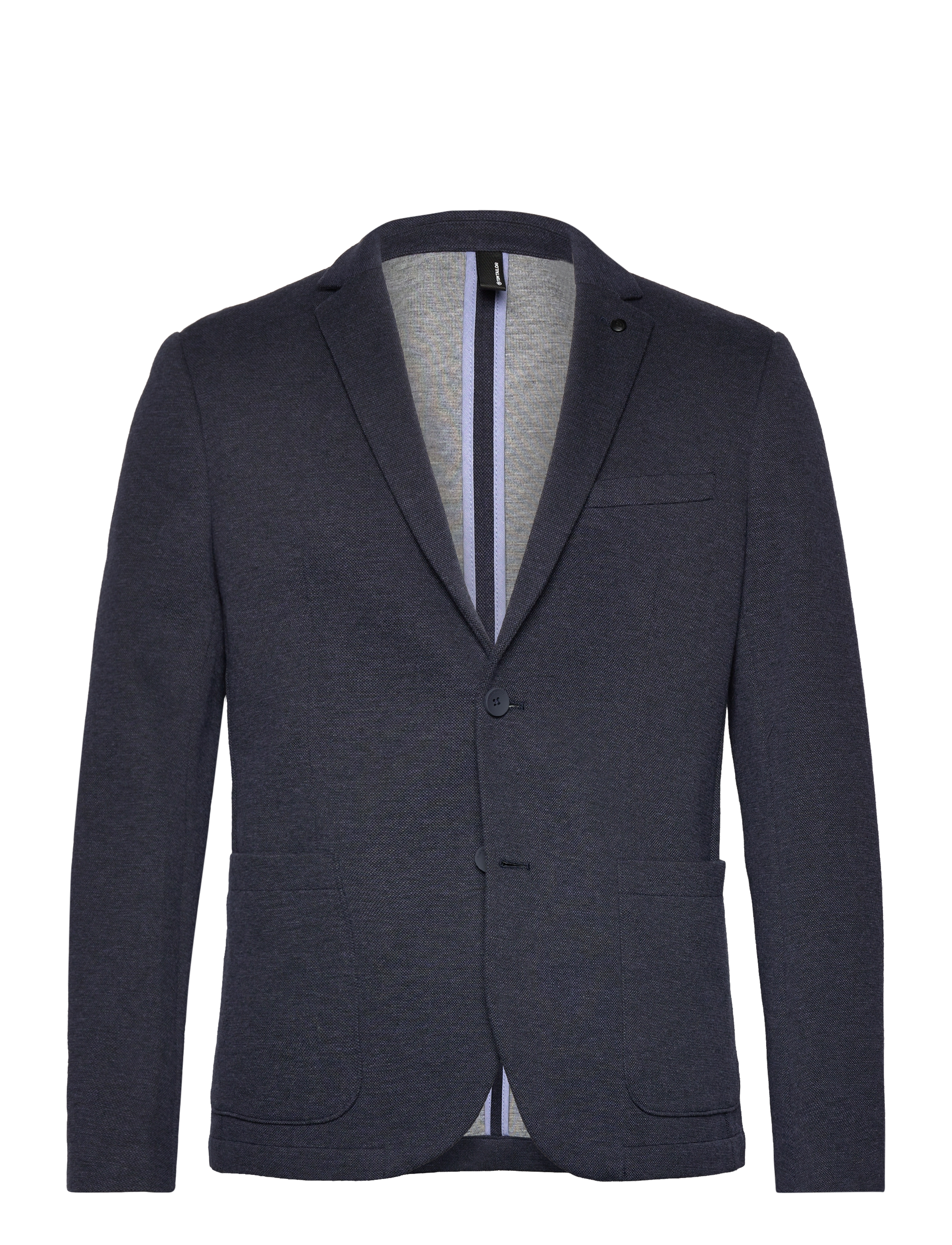 piqué blazer - BLUE CLASSIC MELANGE