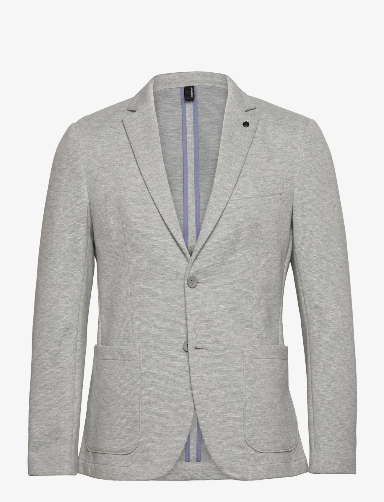 Tom Tailor - piqué blazer - kahehe rinnatisega pintsakud - light asphalt mÉlange - 0