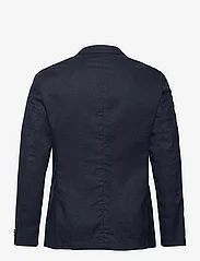 Tom Tailor - cotton linen blazer - dobbeltspente blazere - sky captain blue herringbone - 1