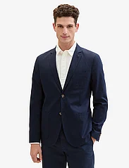 Tom Tailor - cotton linen blazer - dobbeltspente blazere - sky captain blue herringbone - 5