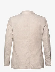 Tom Tailor - cotton linen blazer - dobbeltradede blazere - camel beige herringbone - 1