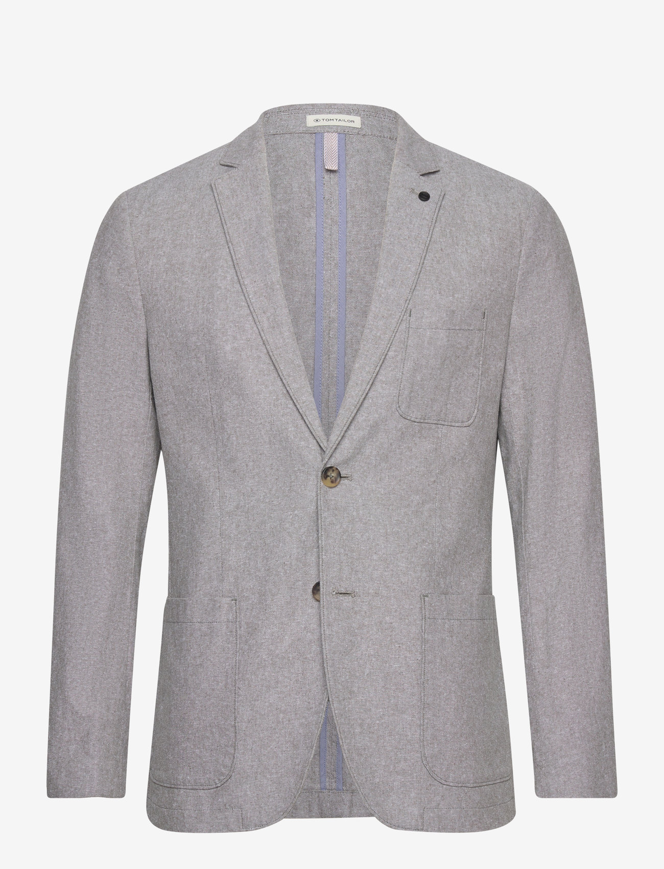 Tom Tailor - cotton linen blazer - smokey olive green chambray - 1
