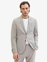 Tom Tailor - cotton linen blazer - dobbeltspente blazere - smokey olive green chambray - 2