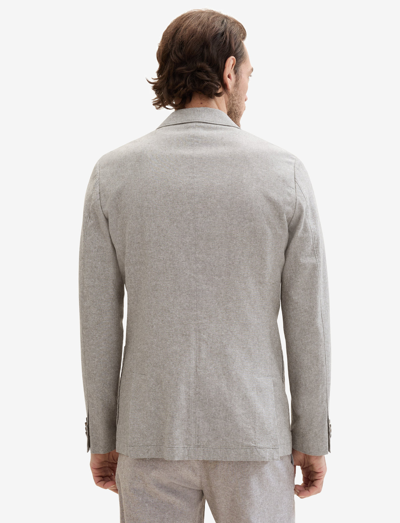 Tom Tailor - cotton linen blazer - smokey olive green chambray - 3