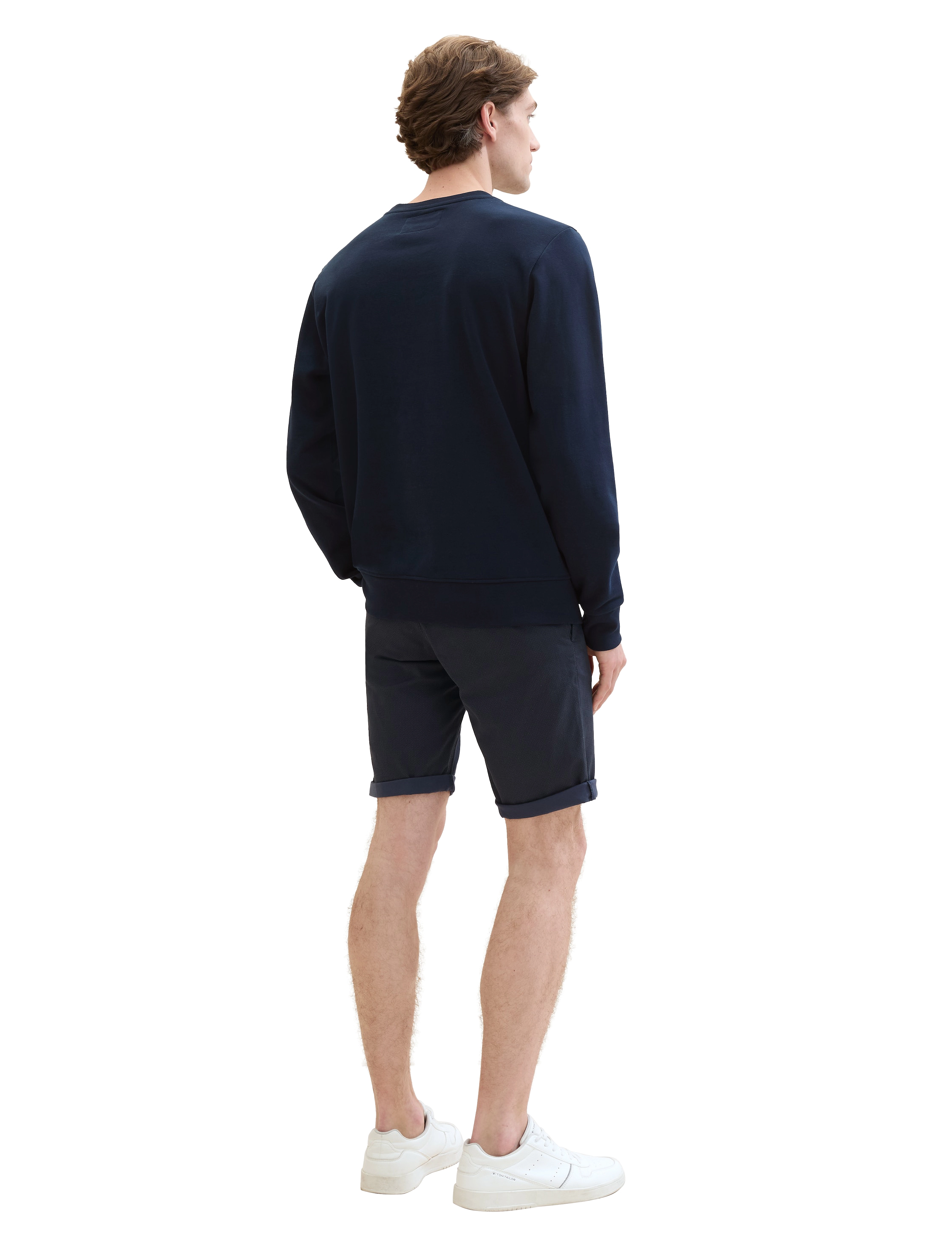 Tom Tailor - slim chino shorts - navy geometric structure - 4