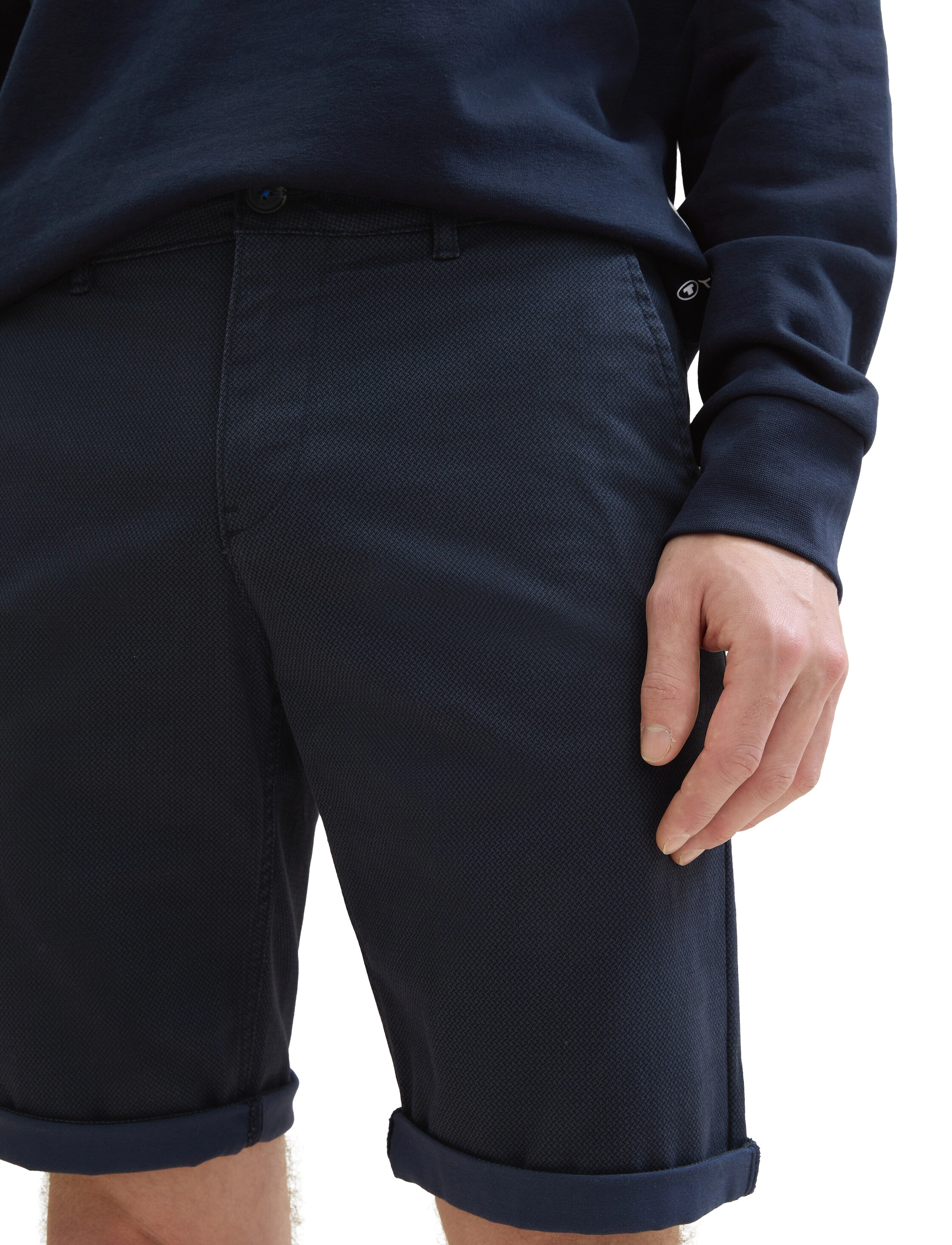 Tom Tailor - slim chino shorts - navy geometric structure - 5