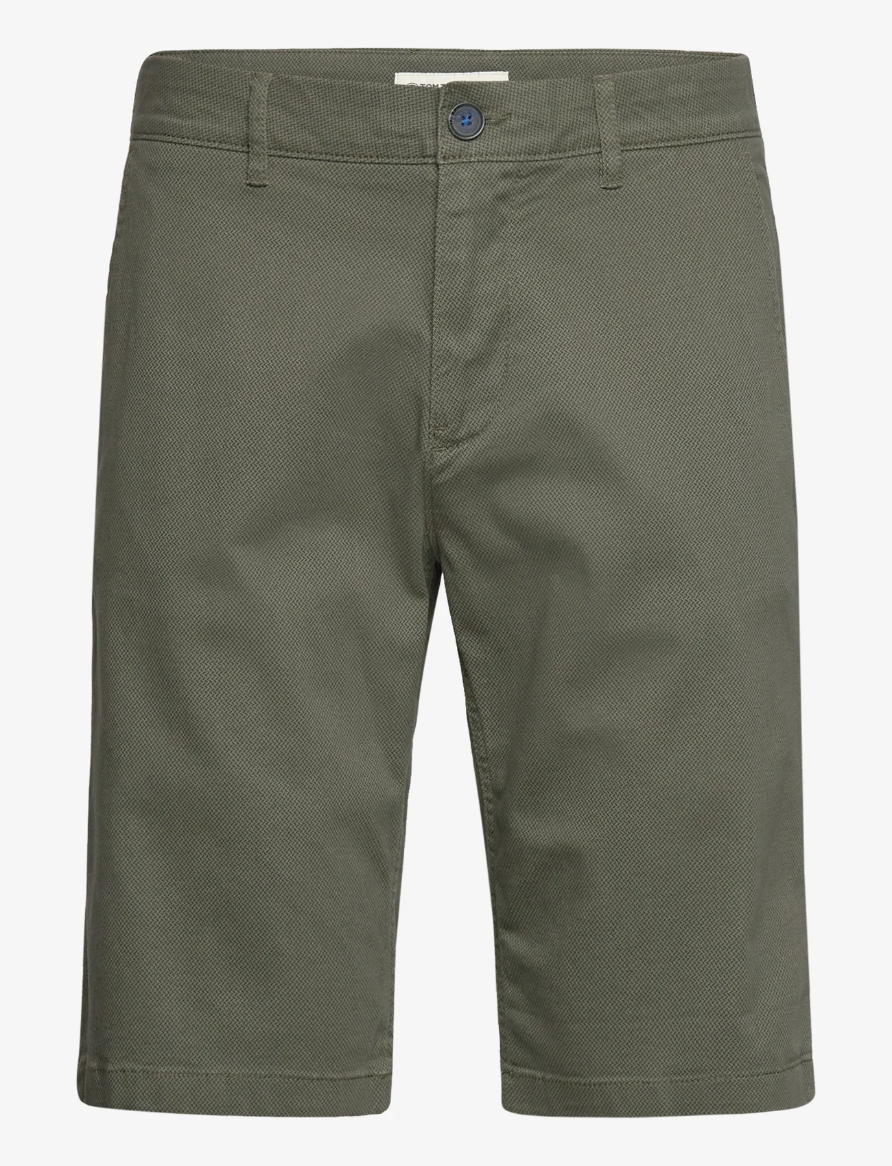 Tom Tailor - slim chino shorts - najniższe ceny - olive geometric structure - 0