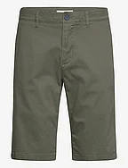 slim chino shorts - OLIVE GEOMETRIC STRUCTURE
