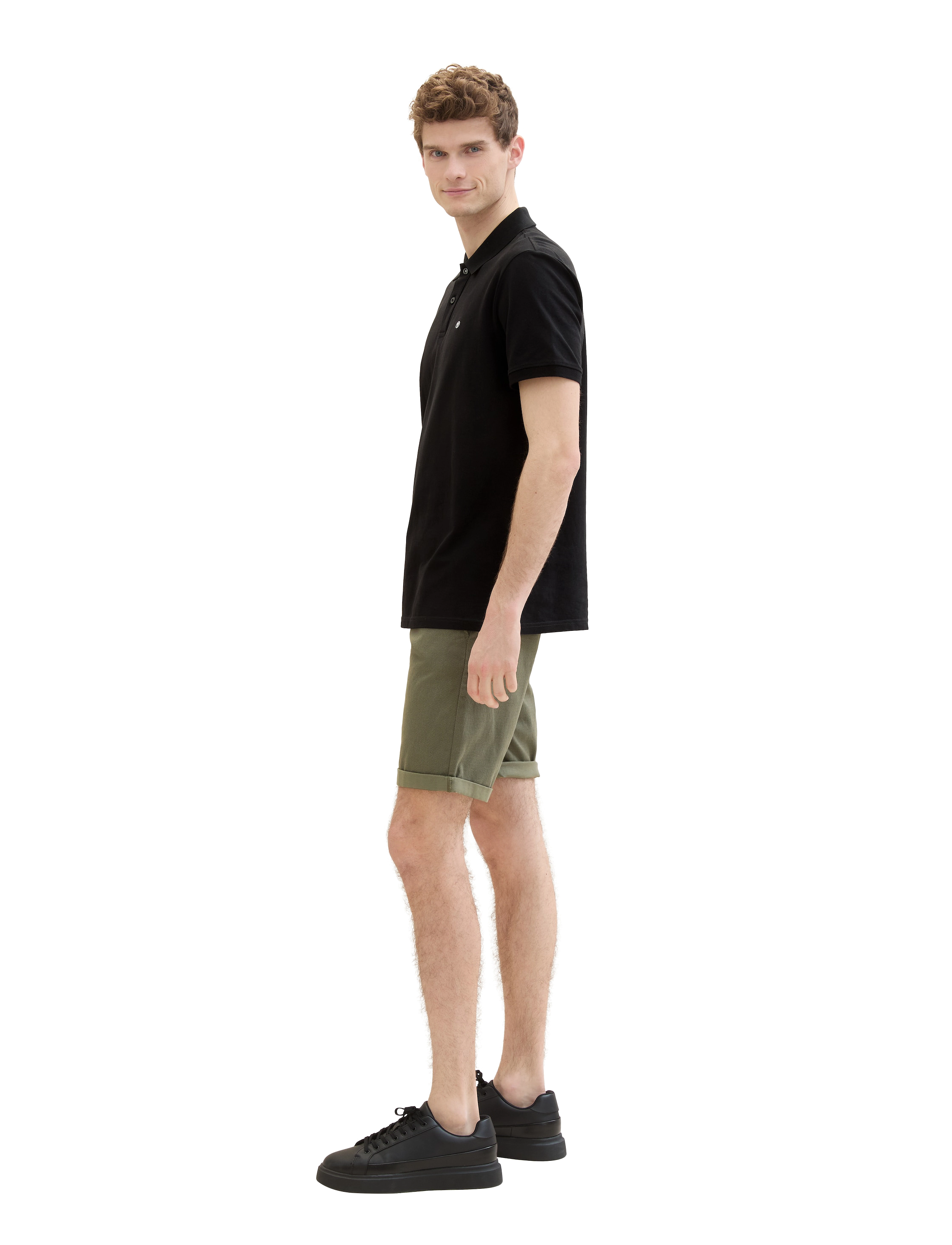 Tom Tailor - slim chino shorts - olive geometric structure - 4