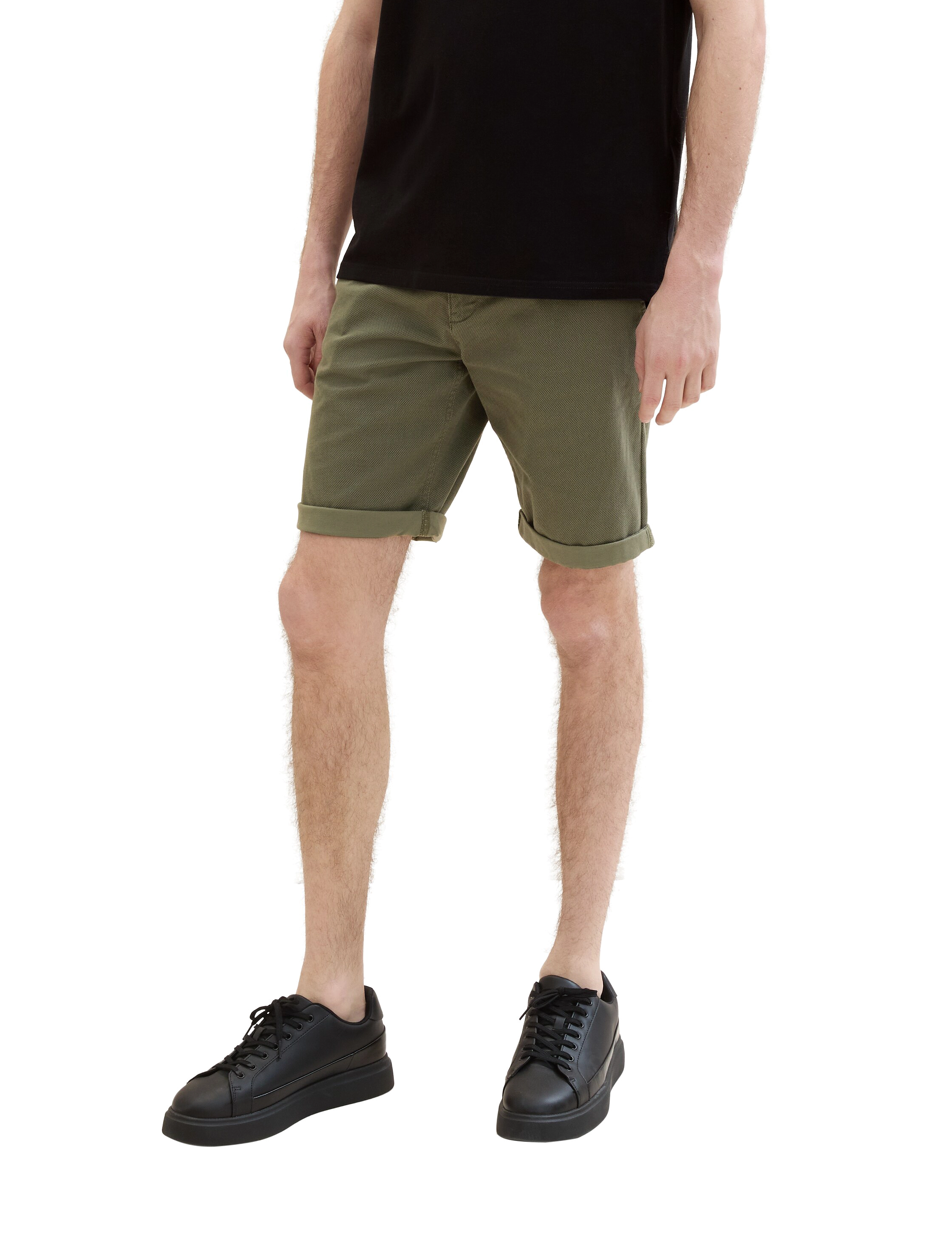 Tom Tailor - slim chino shorts - olive geometric structure - 5