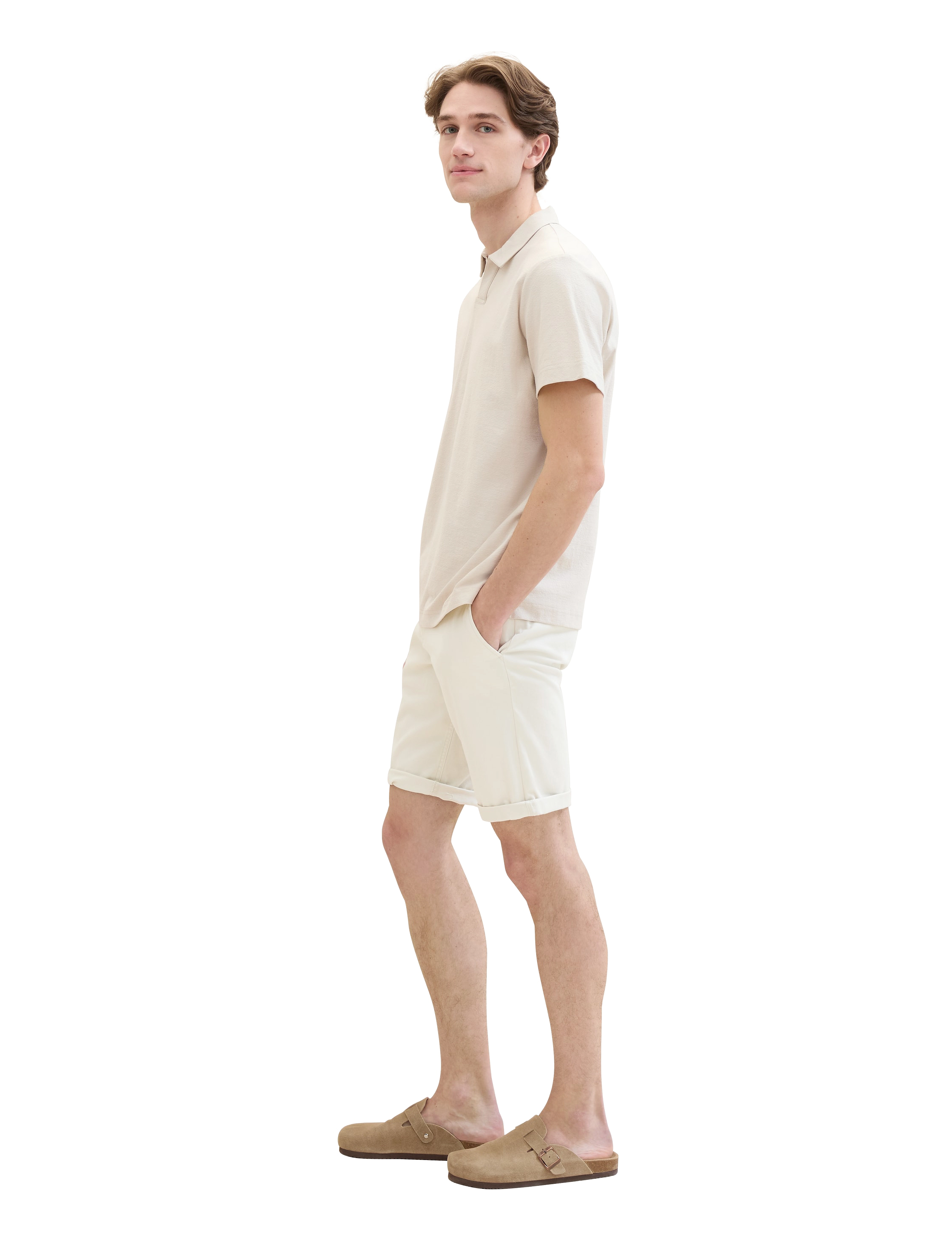 Tom Tailor - slim chino shorts - white sand - 4