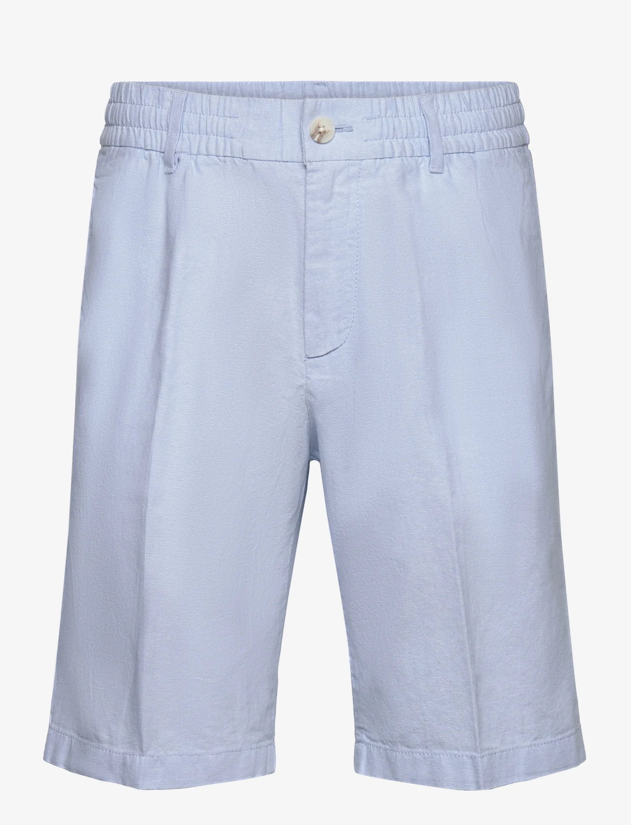 Tom Tailor - regular linen shorts - najniższe ceny - soft powder blue chambray - 0