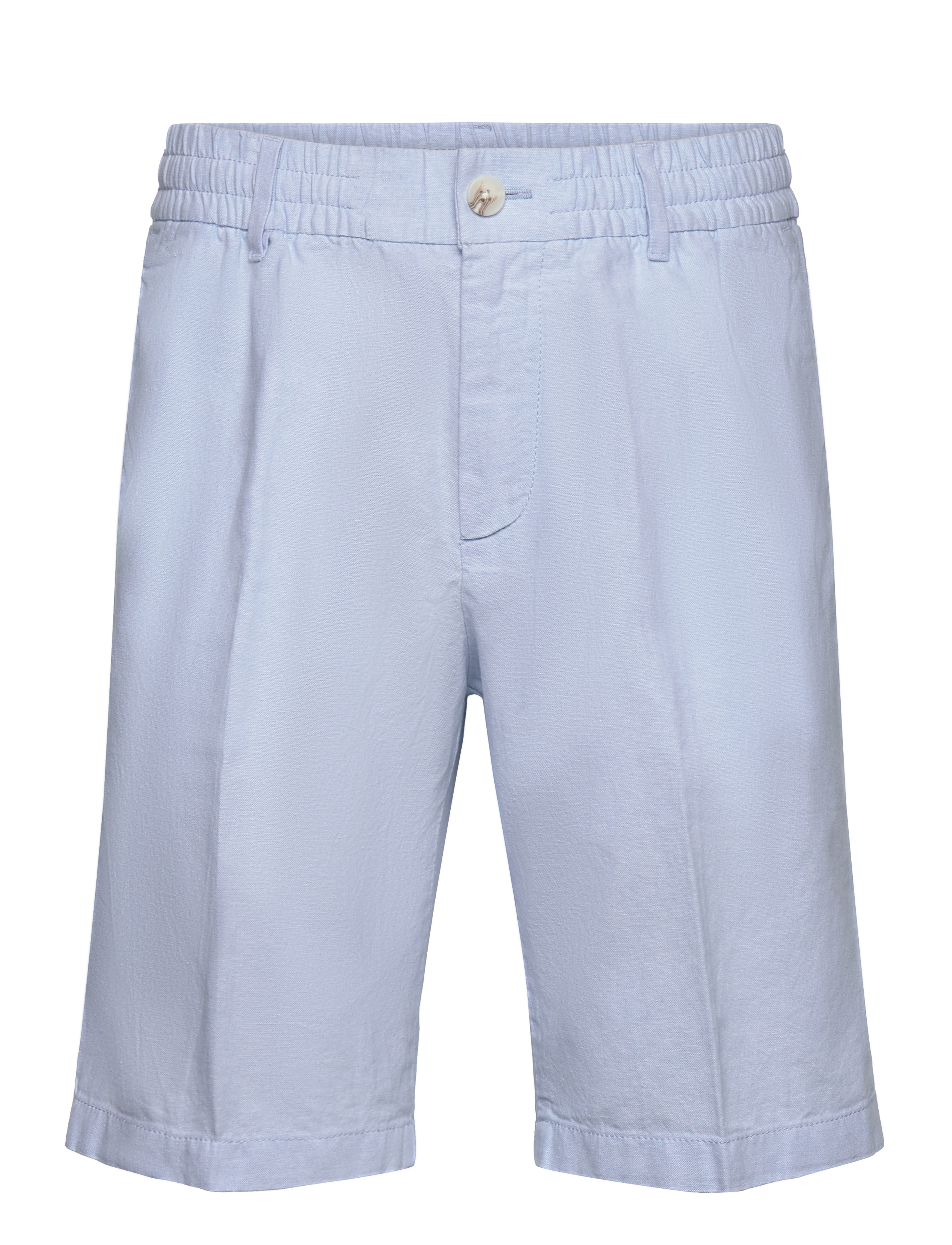 regular linen shorts - SOFT POWDER BLUE CHAMBRAY
